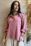 Suri Cushion Cotton Laurie Blouse Indian Pink